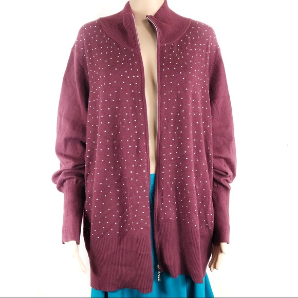 Questions Red 3X Cardigan - Picture 6 of 8